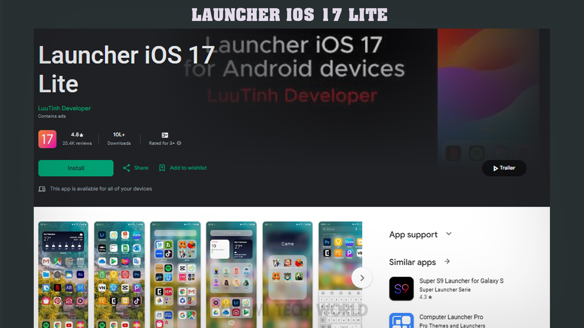 Launcher iOS 17 Lite