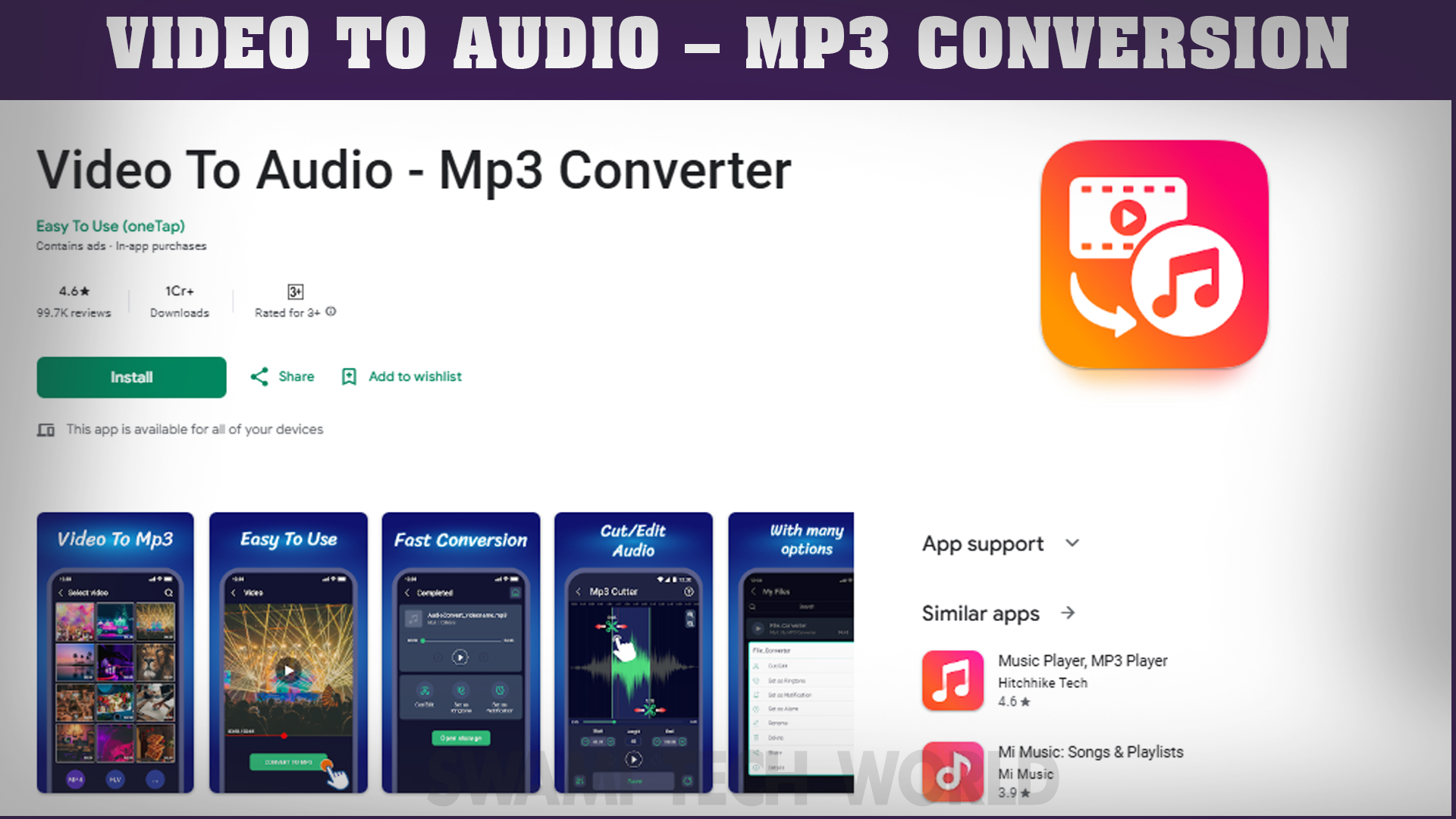 Video To Audio – Mp3 conversion