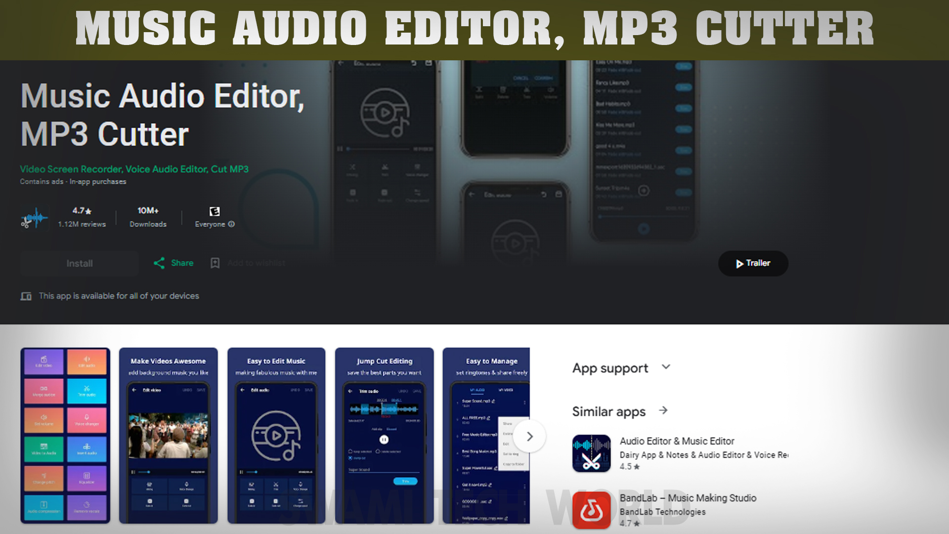 Music Audio Editor, MP3 Cutter