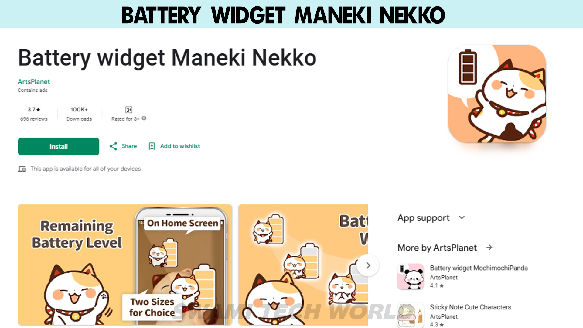 Battery widget Maneki Nekko