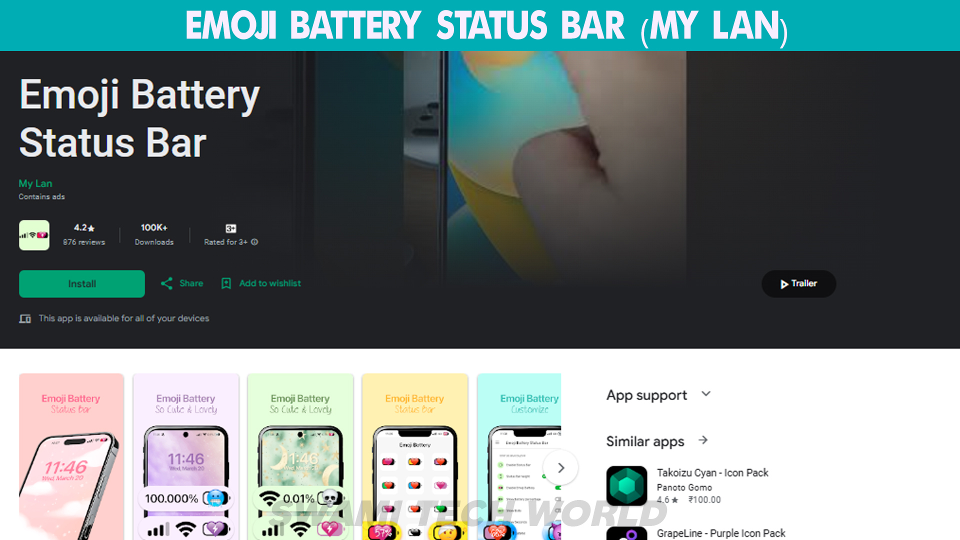 Emoji Battery Status Bar (My Lan)