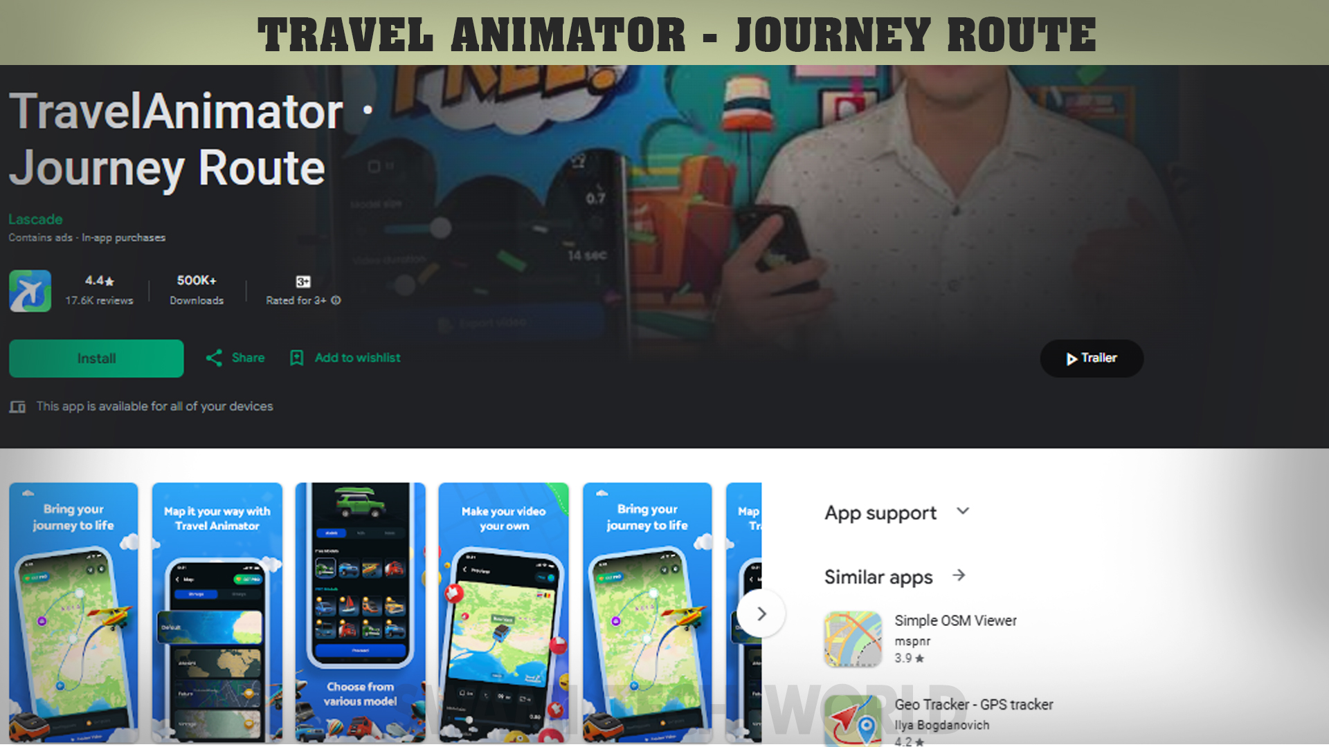 Travel Animator - Journey Route