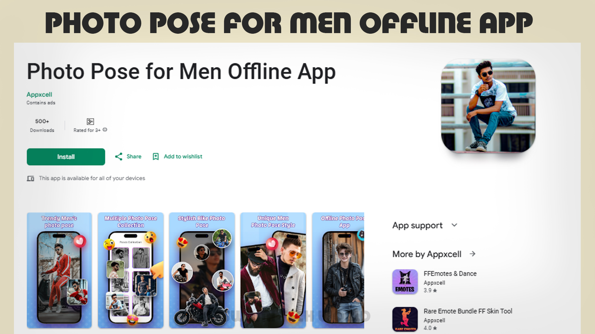 Photo Pose for Men Offline App