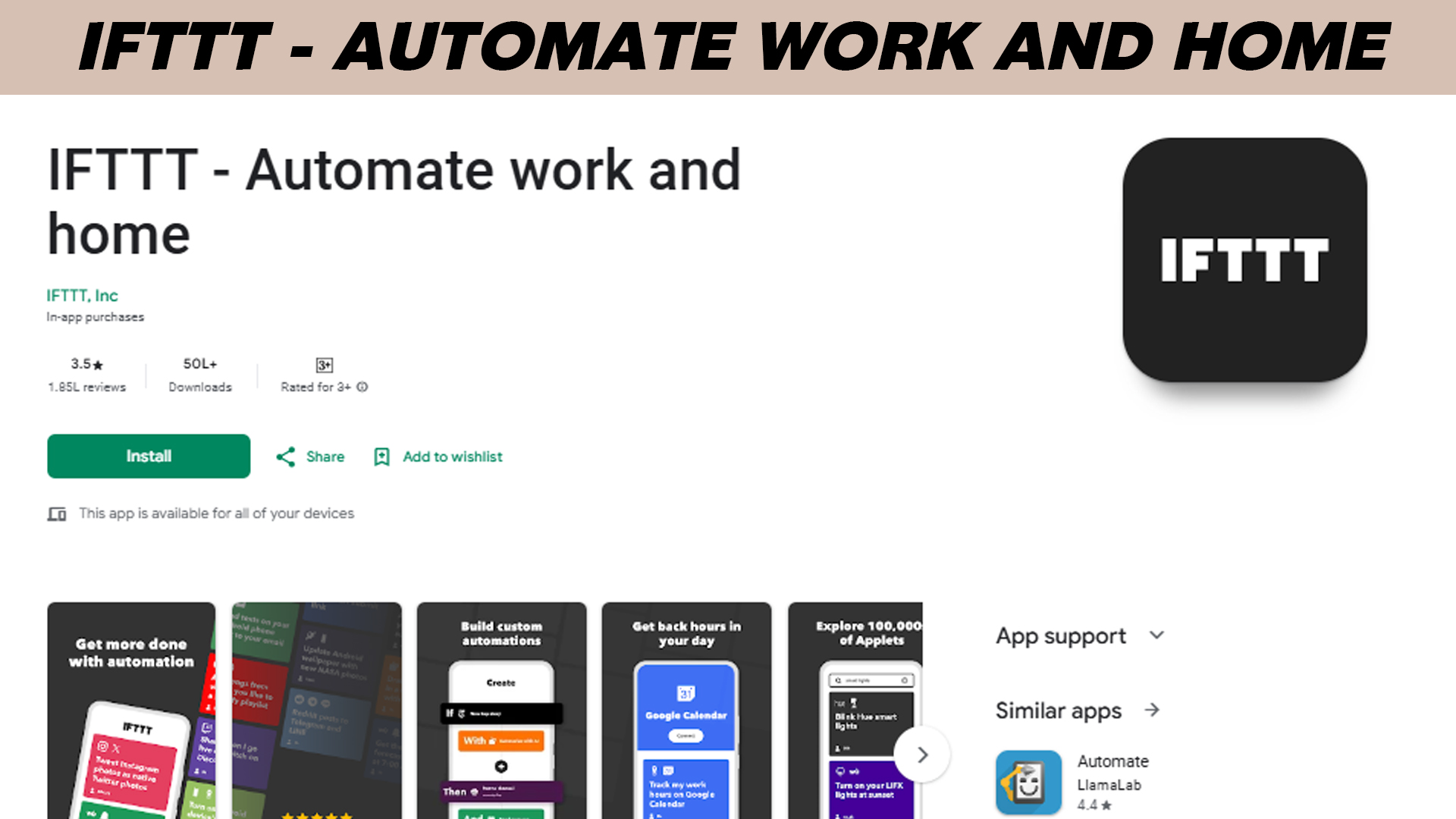 IFTTT - Automate work and home