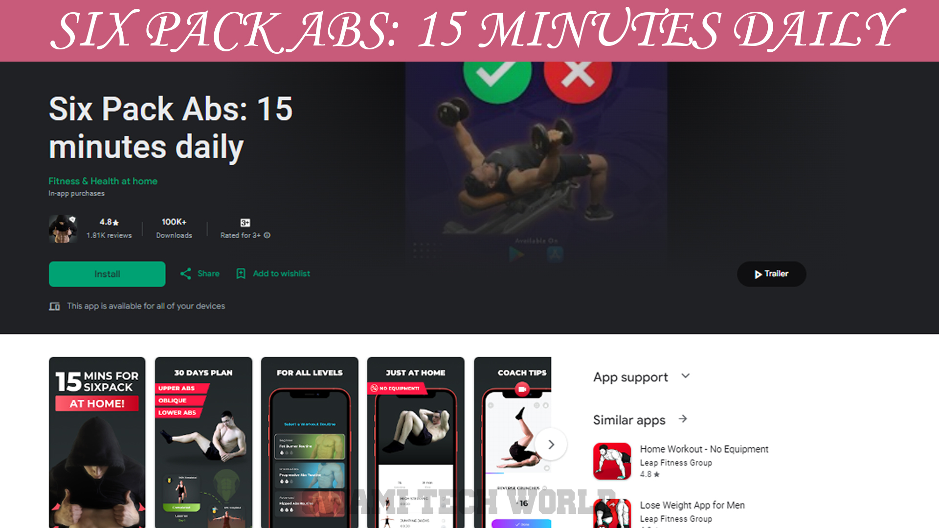 Six Pack Abs: 15 minutes daily