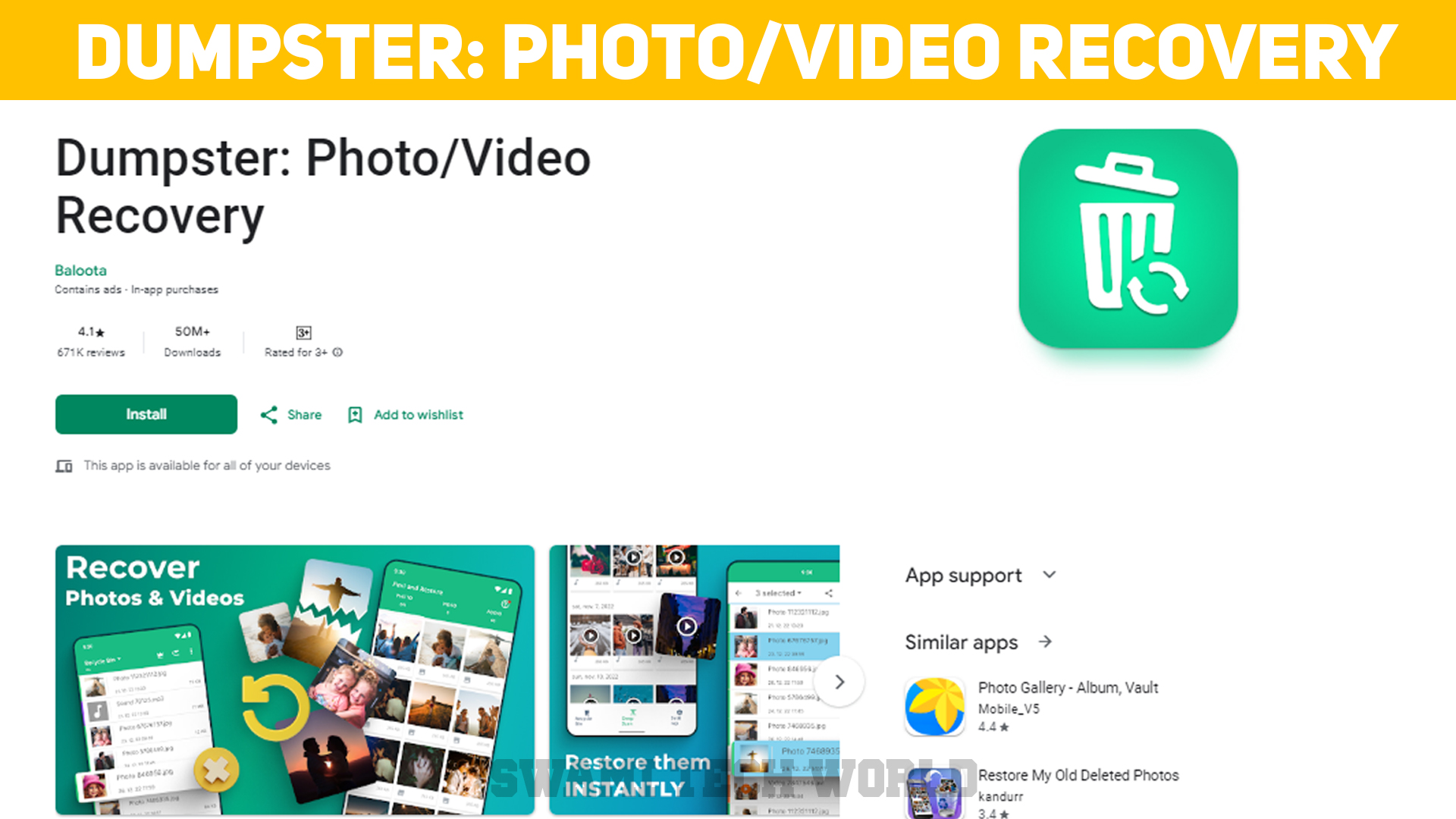 Dumpster: Photo/Video Recovery