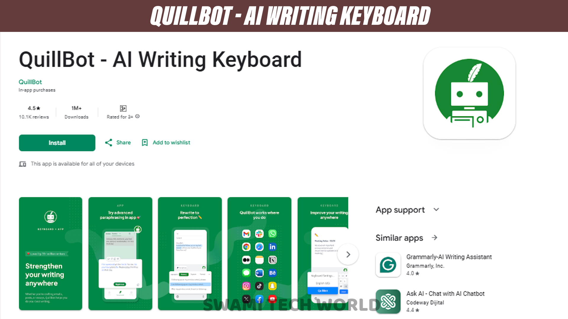 QuillBot - AI Writing Keyboard